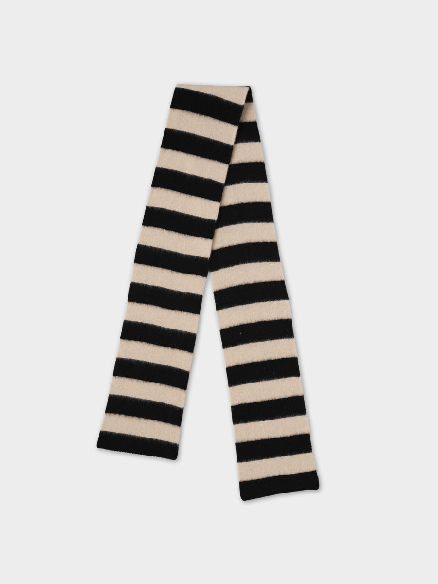 BRUSHED STRIPE SCARF BLACK & OATMEAL – Jo Gordon