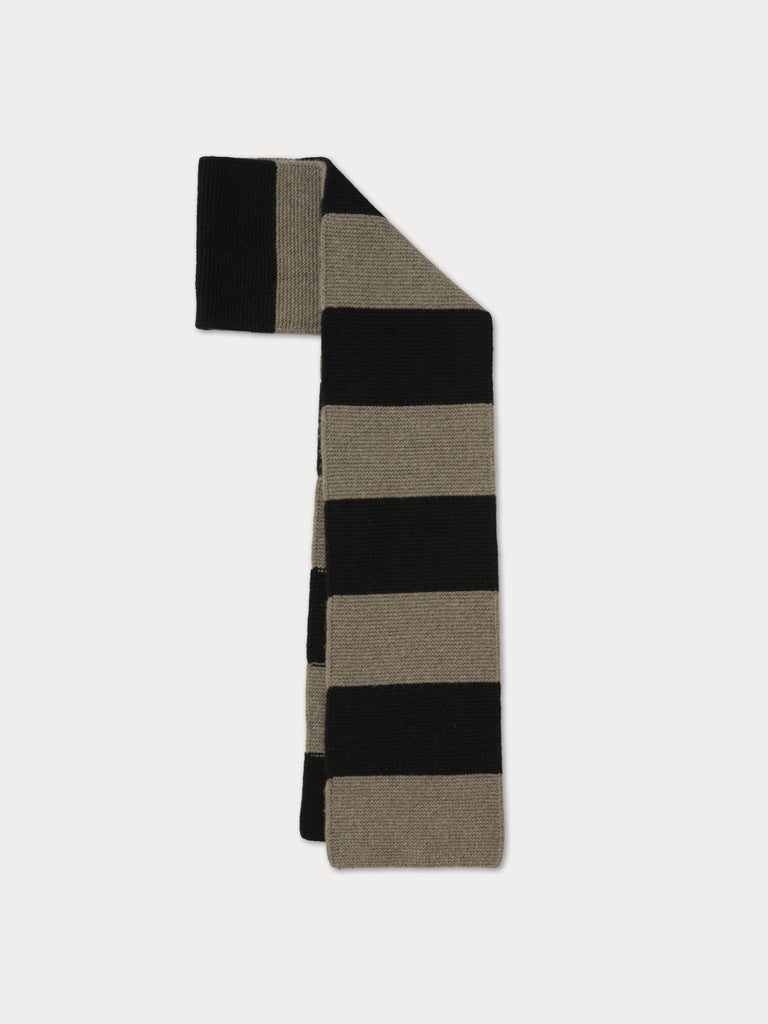 Black and grey/green striped scarf