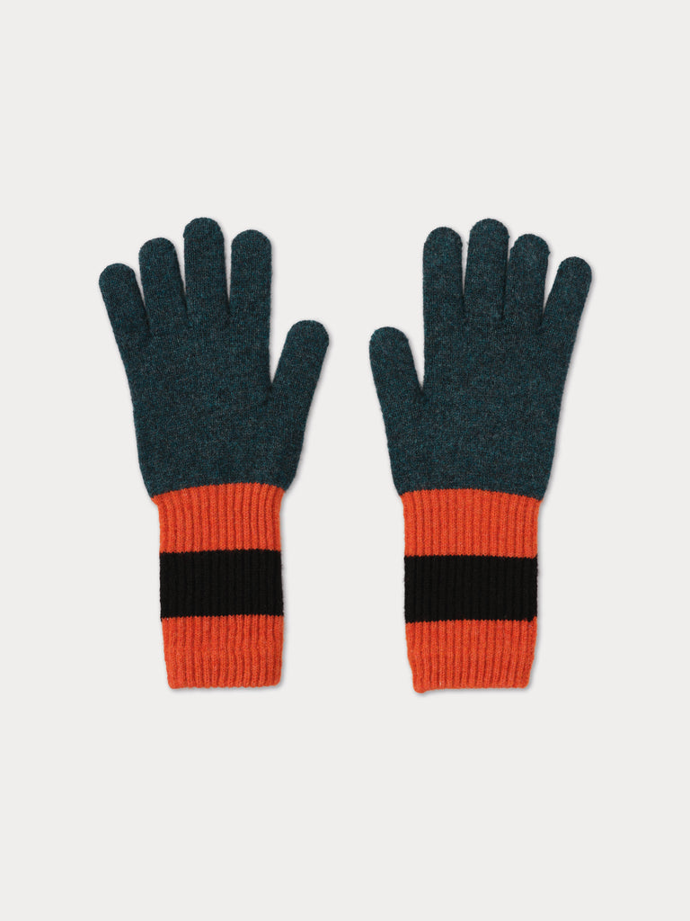 Pair of gloves with a striped design