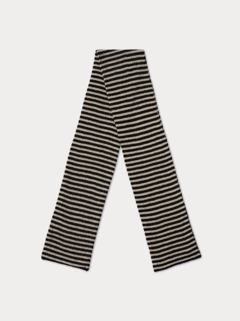 black and cream striped scarf