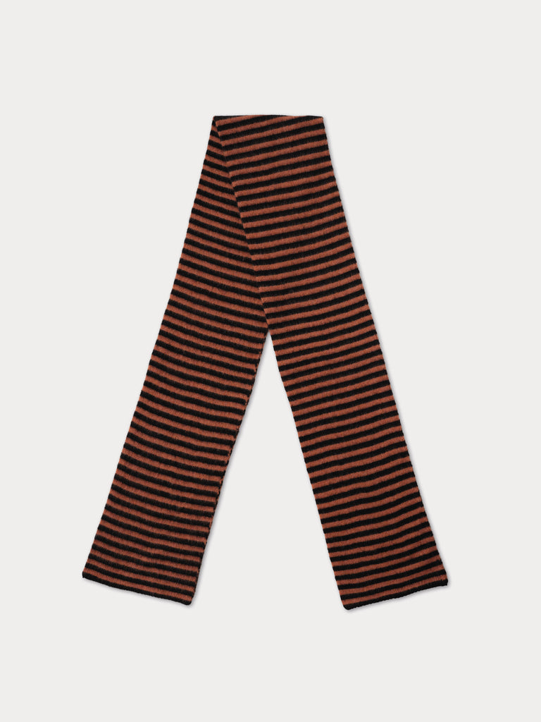 black and rust striped scarf