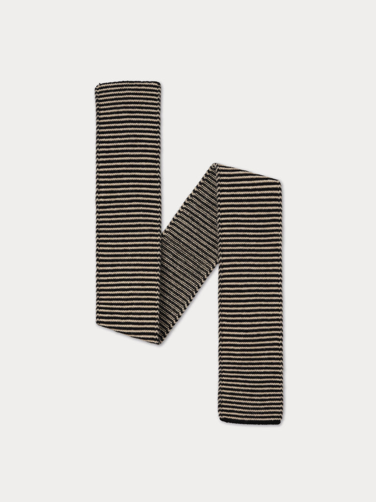 black and cream striped scarf