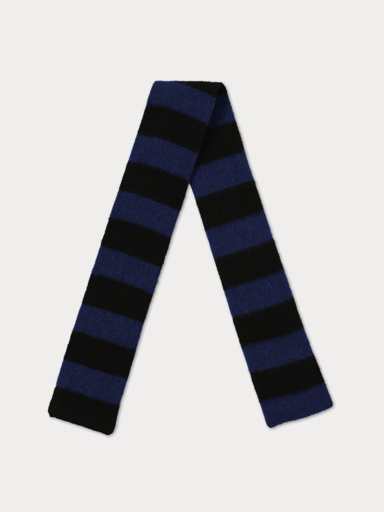 blue and black striped scarf