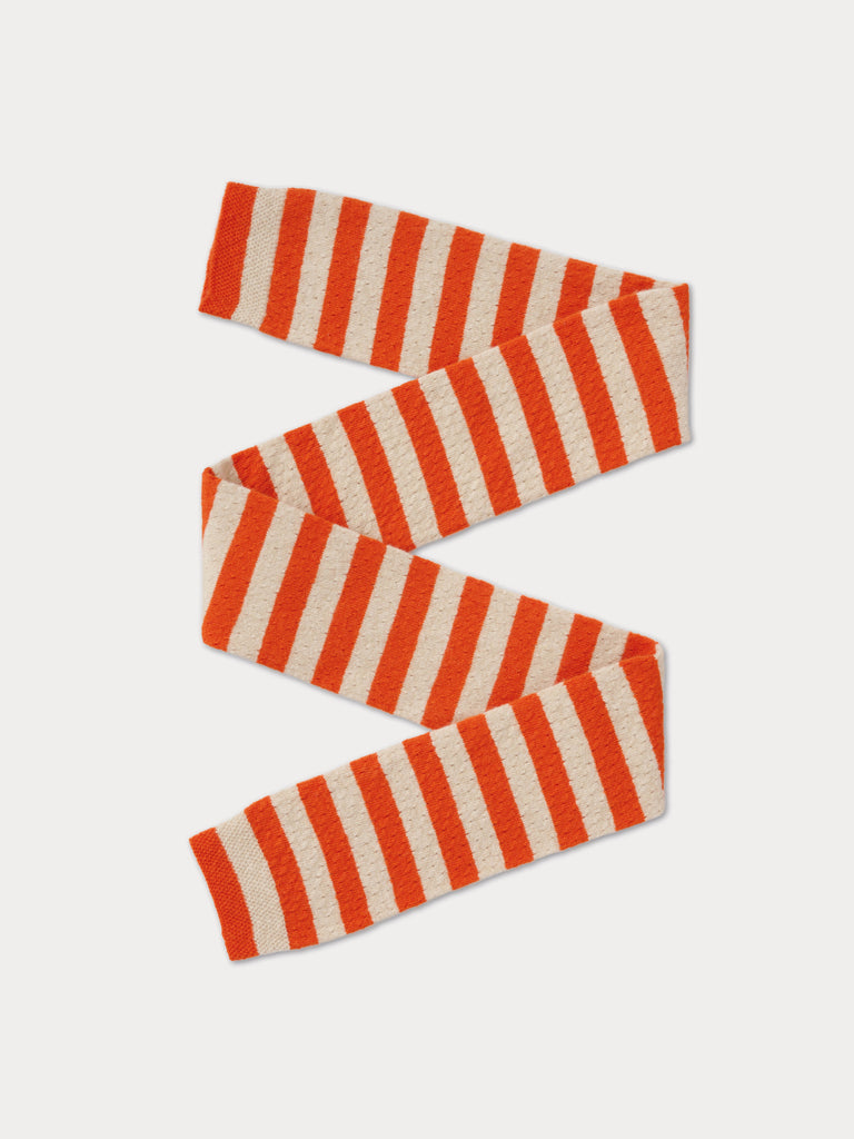 orange and cream striped scarf