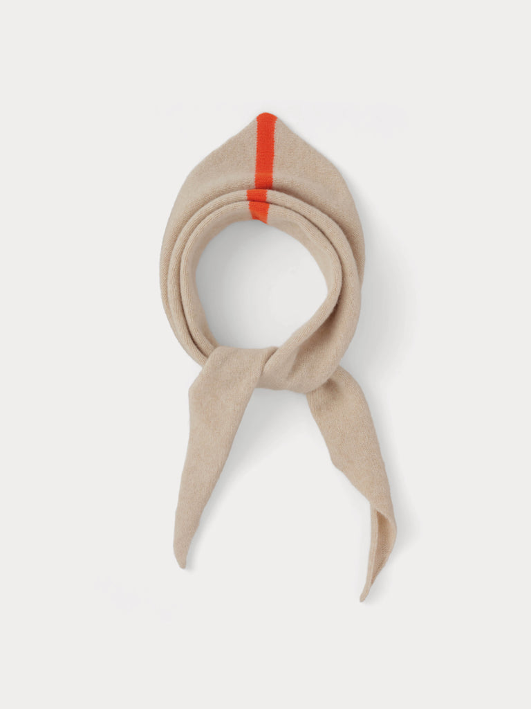 cream and orange single stripe scarf