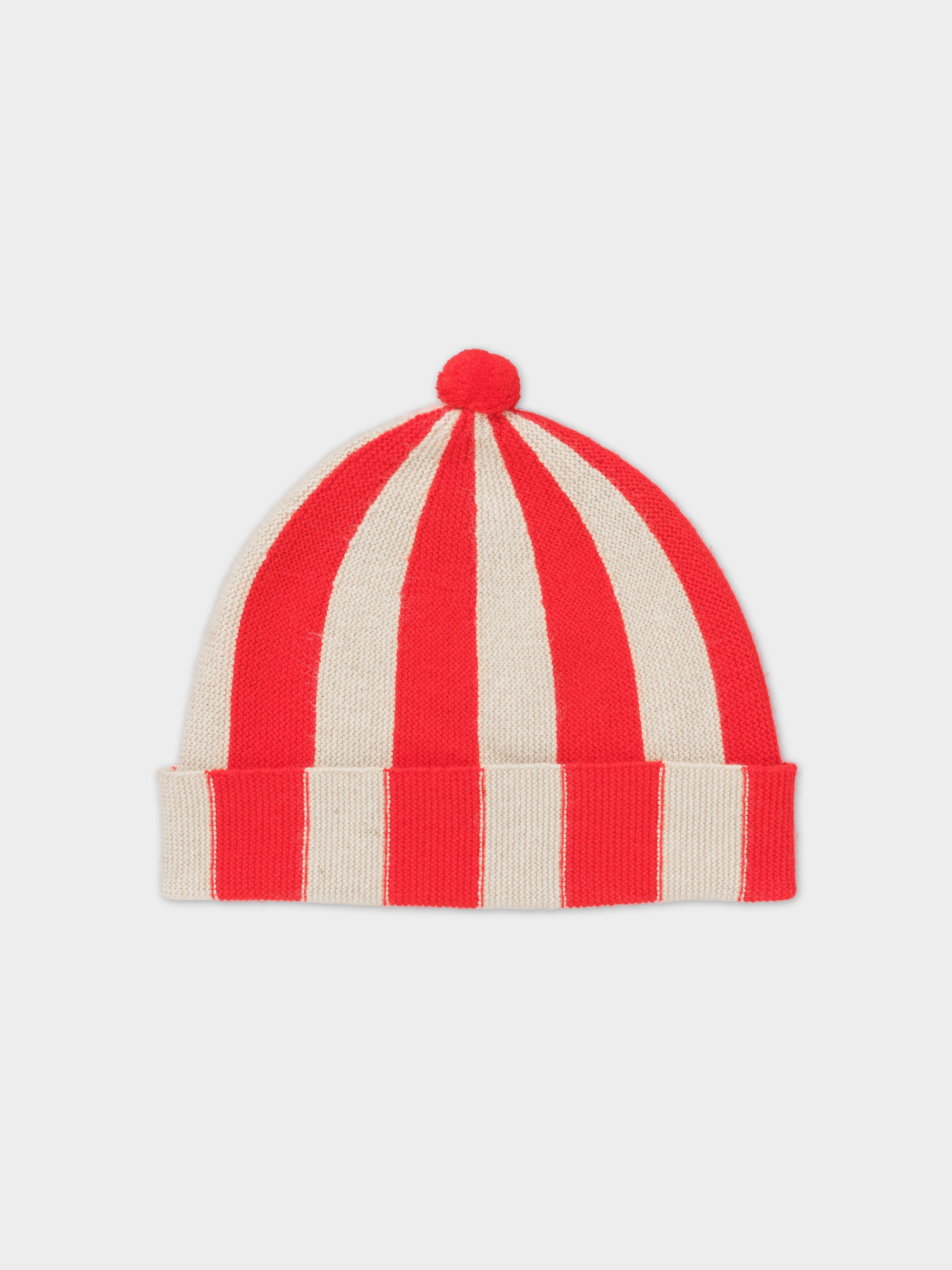 VERTICAL STRIPE HAT POPPY & OATMEAL – Jo Gordon
