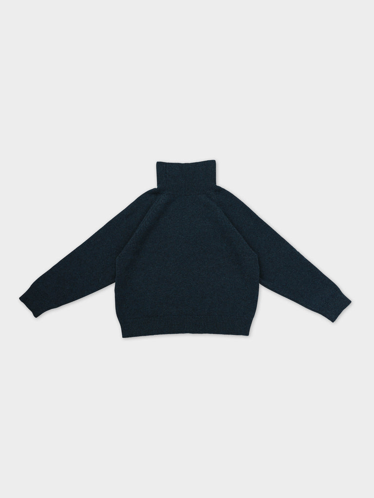 PLAIN FELTED JUMPER NERO NAVY