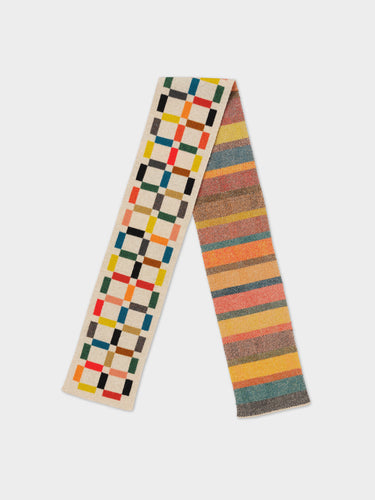 SMALL MULTICOLOUR GRID SCARF