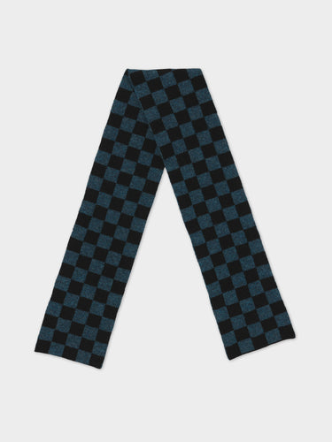 SMALL CHECK SCARF BLACK & LUGANO