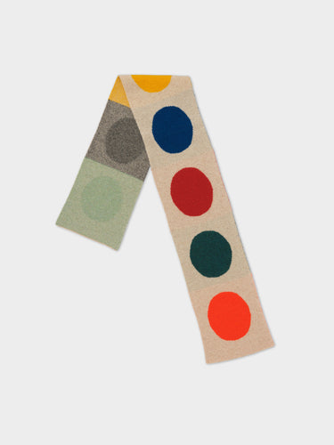 SMALL MULTICOLOUR SPOT SCARF OATMEAL
