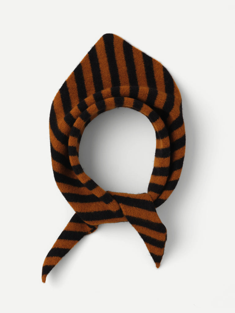 Brown & black knitted headscarf