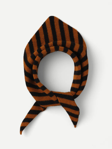 Brown & black knitted headscarf