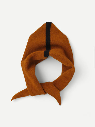 Brown knitted Babushka scarf