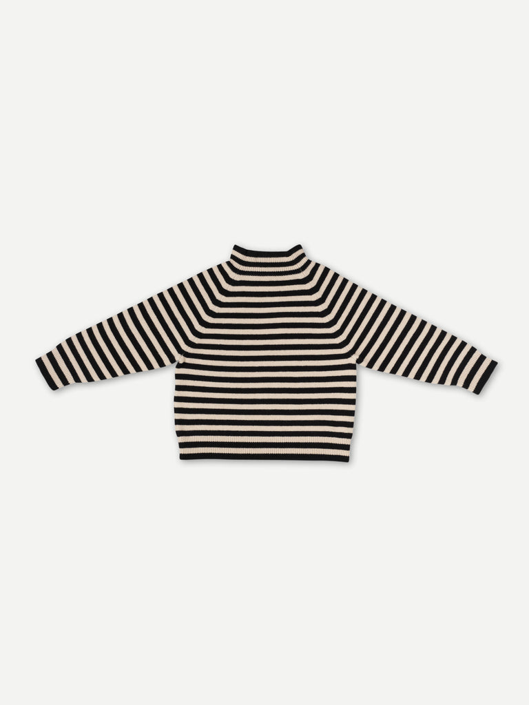 STRIPE FELTED JUMPER BLACK & OATMEAL