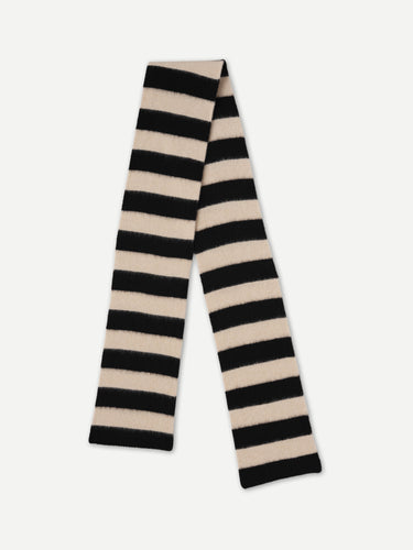 BRUSHED STRIPE SCARF BLACK & OATMEAL