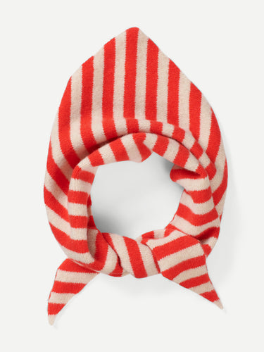 STRIPE TRIANGLE NECKERCHIEF POPPY & OATMEAL