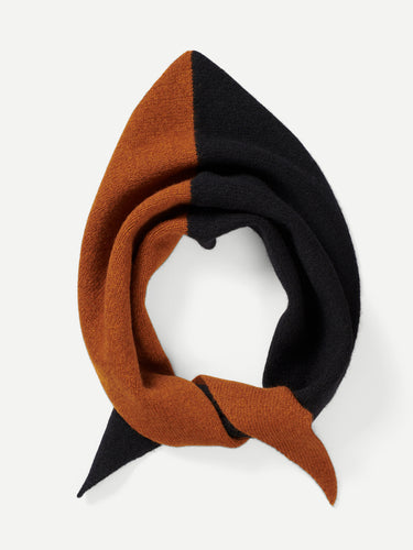 HALF HALF TRIANGLE NECKERCHIEF BLACK & CUMIN