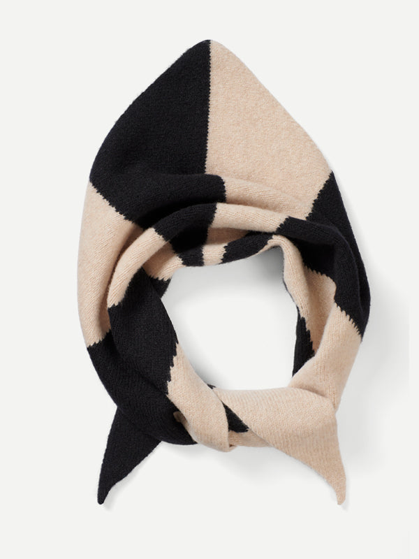 RAY TRIANGLE NECKERCHIEF BLACK & OATMEAL