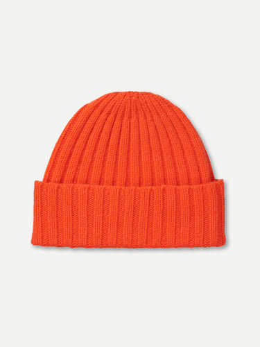 PLAIN RIBBED HAT ORANGE GLOSS
