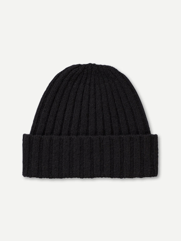 PLAIN RIBBED HAT BLACK