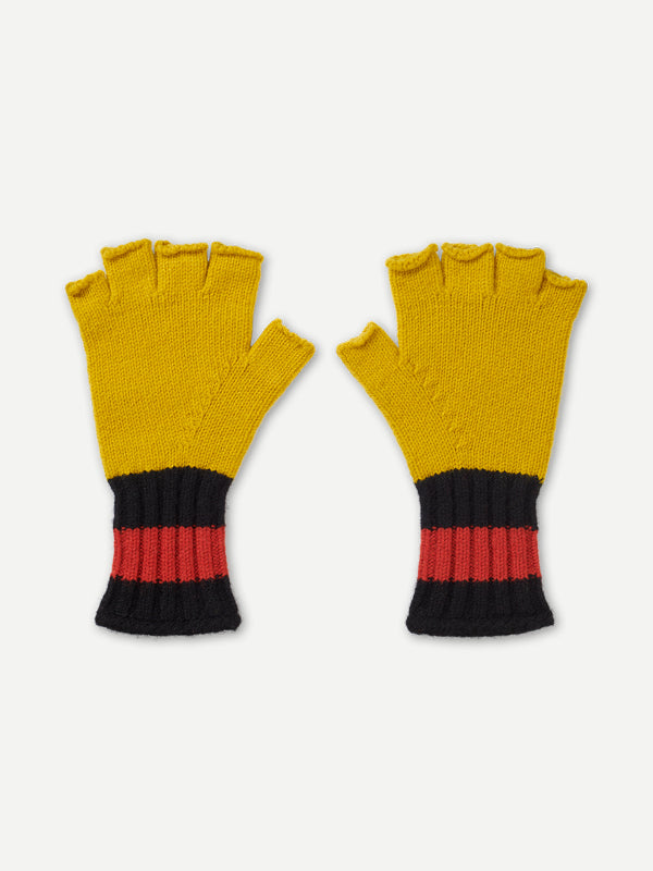 FELTED FINGERLESS GLOVES TURMERIC
