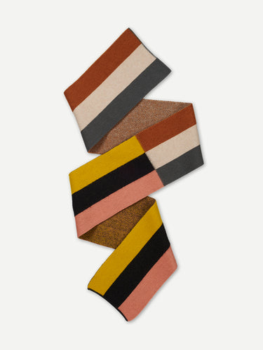 BRUSHED SIX COLOUR VERTICAL STRIPE SCARF PLASTER