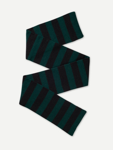 BRUSHED STRIPE SCARF TARTAN GREEN & BLACK