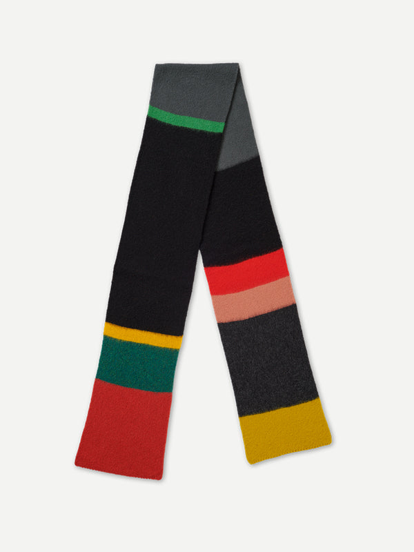 BRUSHED UNEVEN STRIPE SCARF MULTICOLOUR