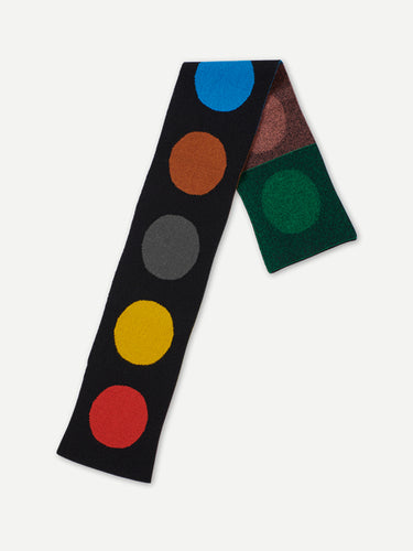 SMALL MULTICOLOUR SPOT SCARF BLACK