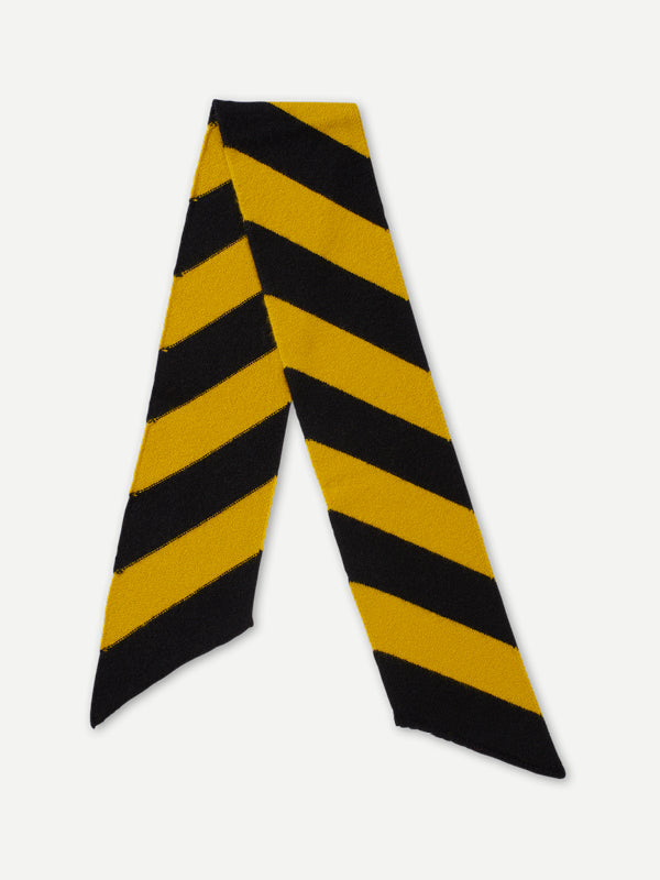 Stripe Scarf Black And Mustard Scarf SMALL DIAGONAL STRIPE SCARF