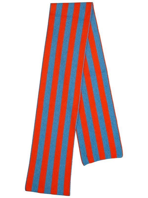 Brushed Vertical Stripe Scarf Orange Gloss & Fiji Sample Sale