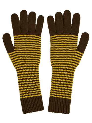 Fine Stripe Gloves Military & Turmeric Sample Sale