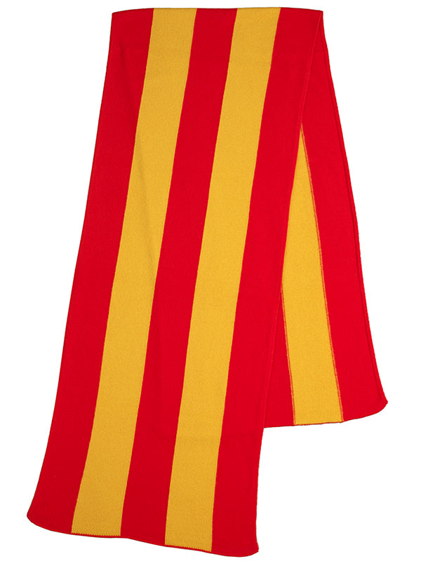 Brushed Vertical Stripe Blanket Scarf Poppy & Turmeric Sample Sale