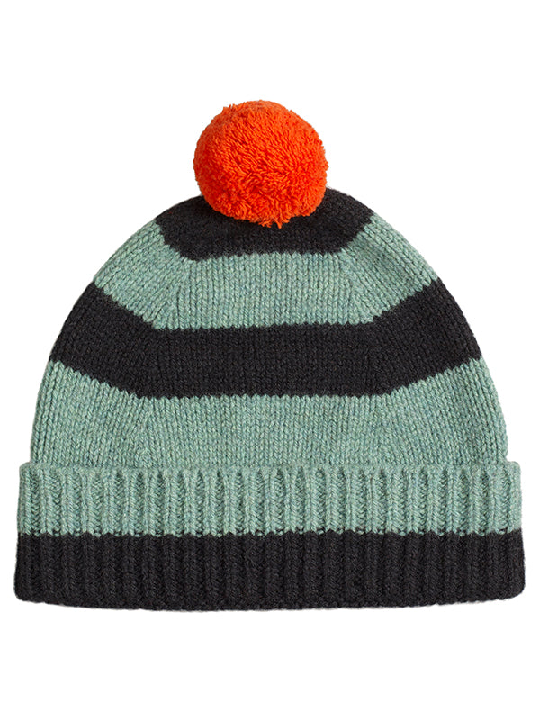 Stripe Pompom Hat Strath & Black Sample Sale