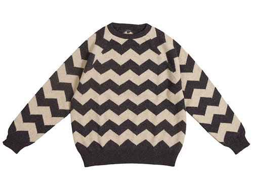 Zigzag Jumper Charcoal & Cream Sample Sale