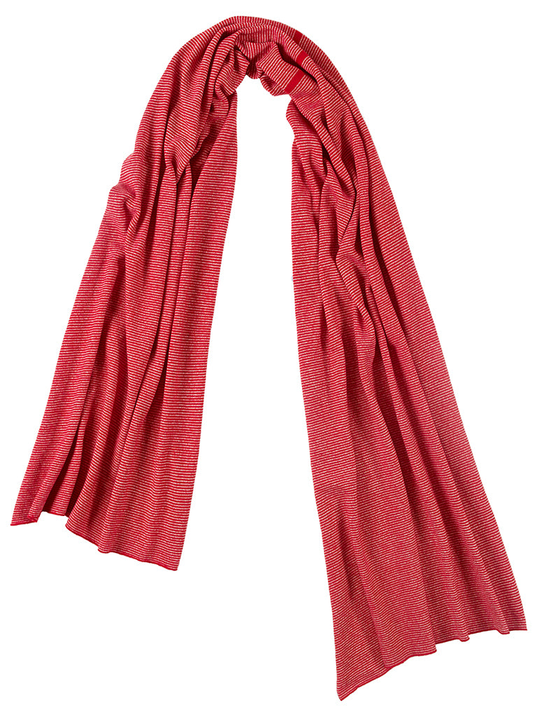 Fine Stripe Scarf Ruby & Swansdown Sample Sale