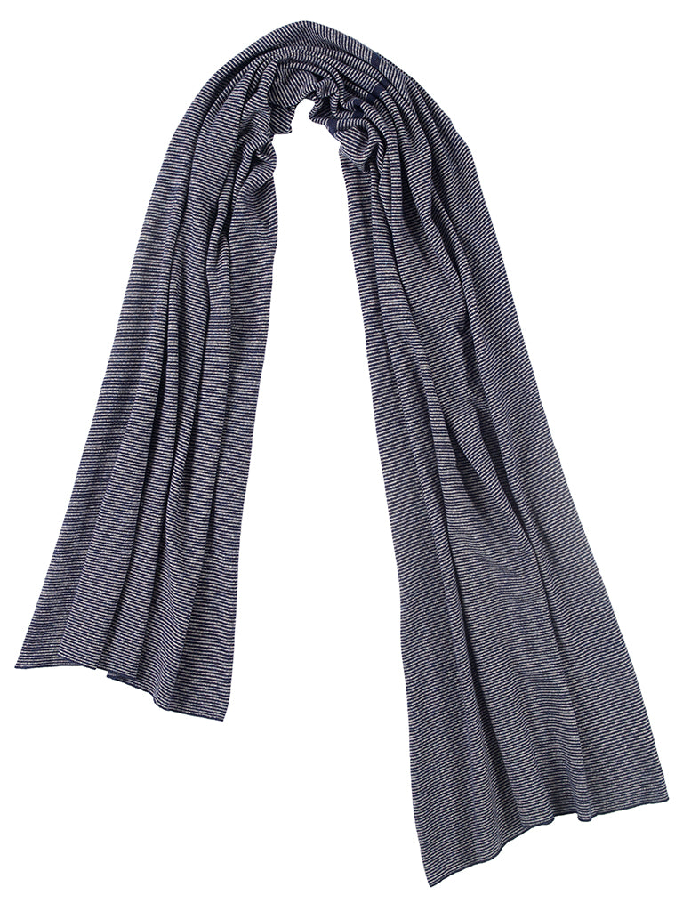 Fine Stripe Scarf Night Sky & Swansdown Sample Sale