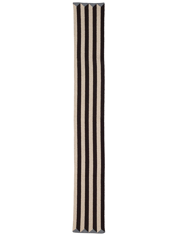 Small Vertical Stripe Scarf Black & Oatmeal Sample Sale
