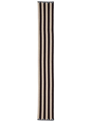 Small Vertical Stripe Scarf Black & Oatmeal Sample Sale
