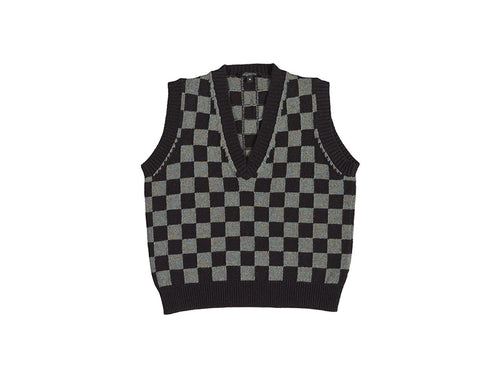 Check Tank Top Black & Jade