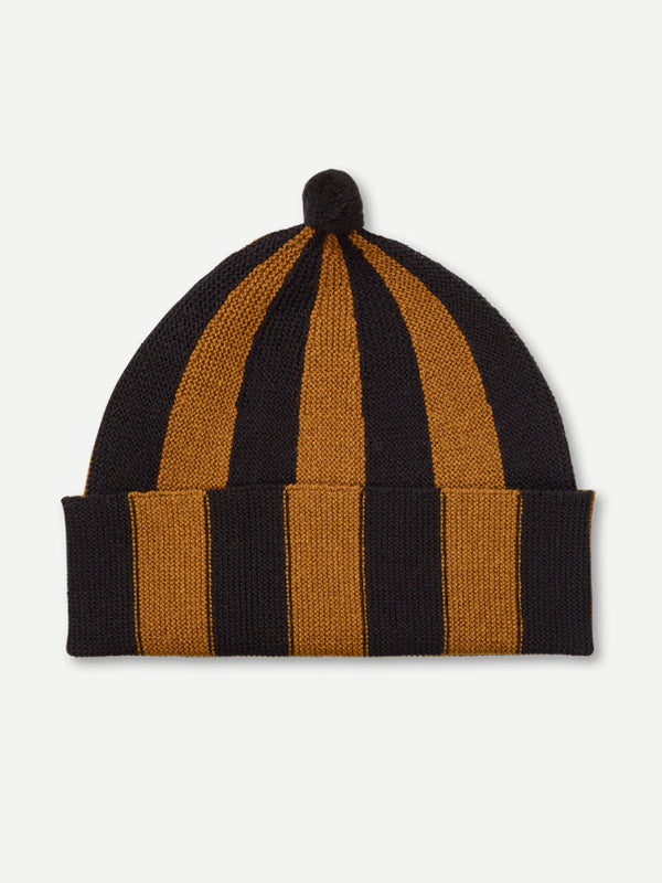 VERTICAL STRIPE HAT BLACK & CUMIN