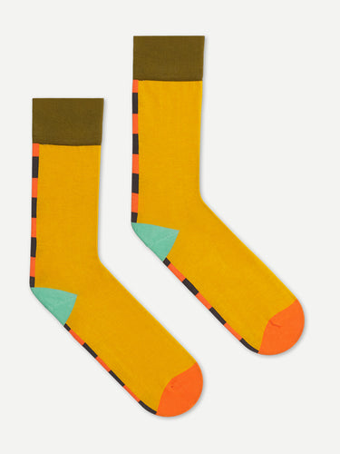 Striped Back Socks Mustard