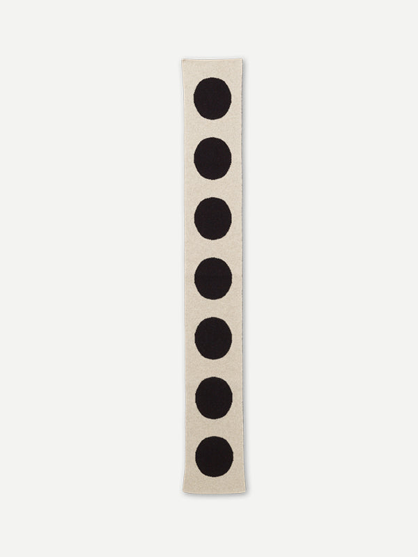SMALL SPOT SCARF OATMEAL & BLACK