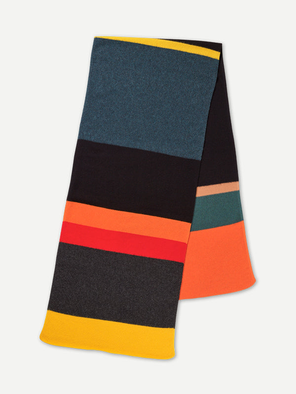UNEVEN STRIPE BRUSHED BLANKET SCARF MULTICOLOUR