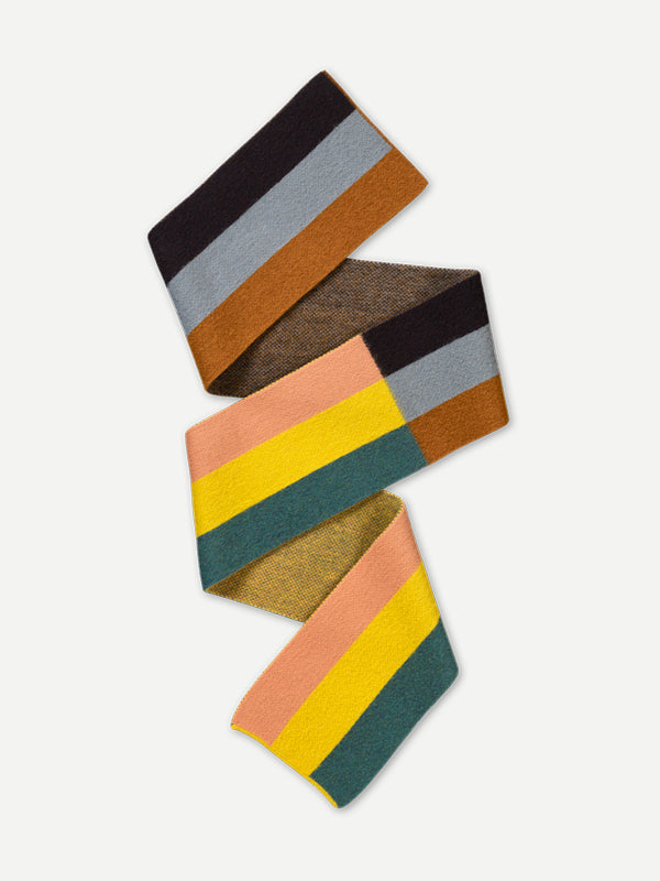 BRUSHED SIX COLOUR VERTICAL STRIPE SCARF MULTICOLOUR