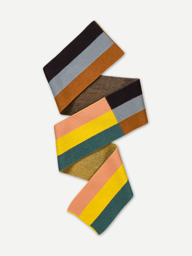 BRUSHED SIX COLOUR VERTICAL STRIPE SCARF MULTICOLOUR