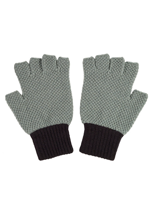 Fingerless Gloves-Gloves-Jo Gordon-Fingerless Gloves Kintyre & Black-100% Lambswool-Fingerless Gloves