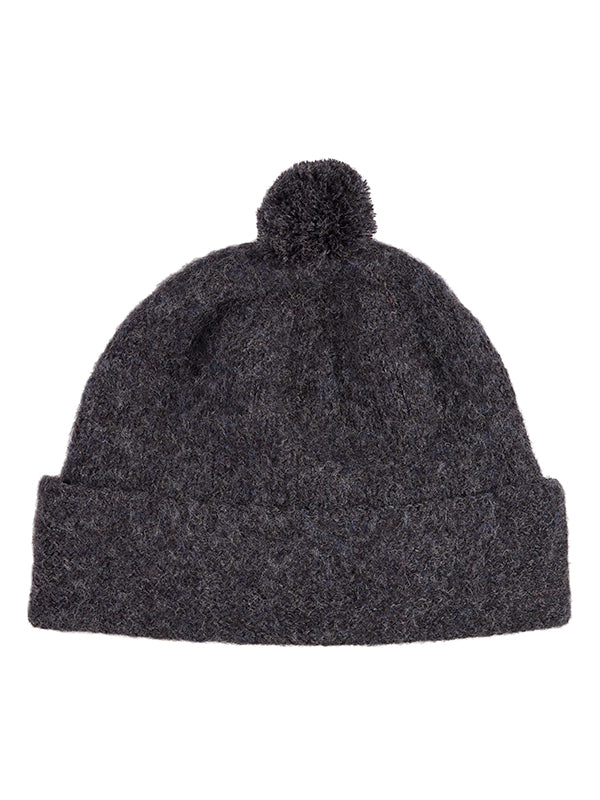 Plain Shetland Hat Oxford-Pompom Hats-Jo Gordon-Plain Shetland Hat Oxford-Pompom Hat-100% Lambswool