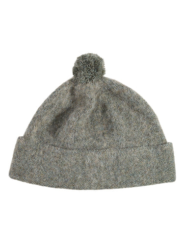 Plain Shetland Hat Sage Blue-Pompom Hats-Jo Gordon-Plain Shetland Hat Sage Blue-Pompom Hat-100% Lambswool