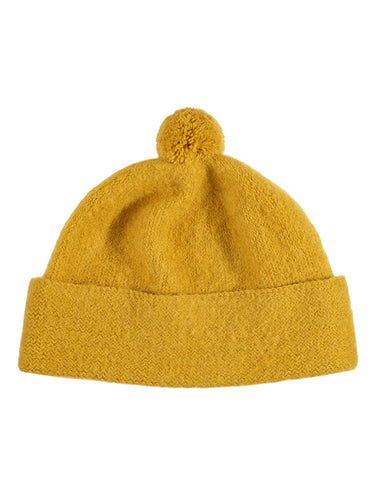 Plain Shetland Hat Old Gold-Pompom Hats-Jo Gordon-Plain Shetland Hat Old Gold-Pompom Hat-100% Lambswool